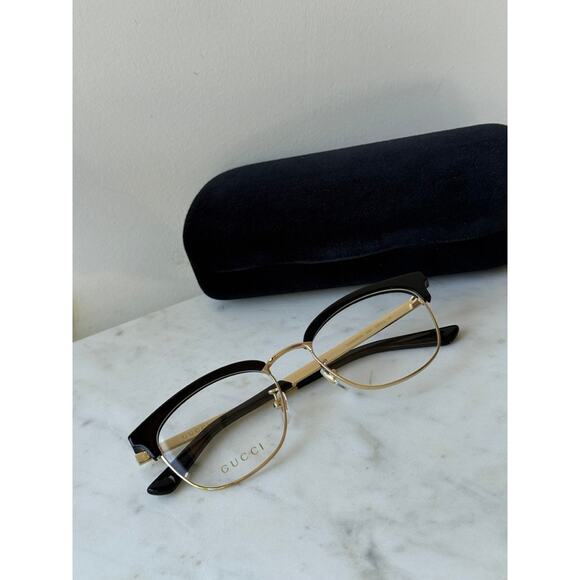 NEW Gucci GG0698OA Black Gold Eyeglasses Frames - Picture 9 of 10